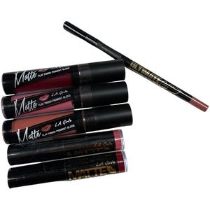 LA Girl Matte Lipstick Liner Gloss Bundle Lot of 6